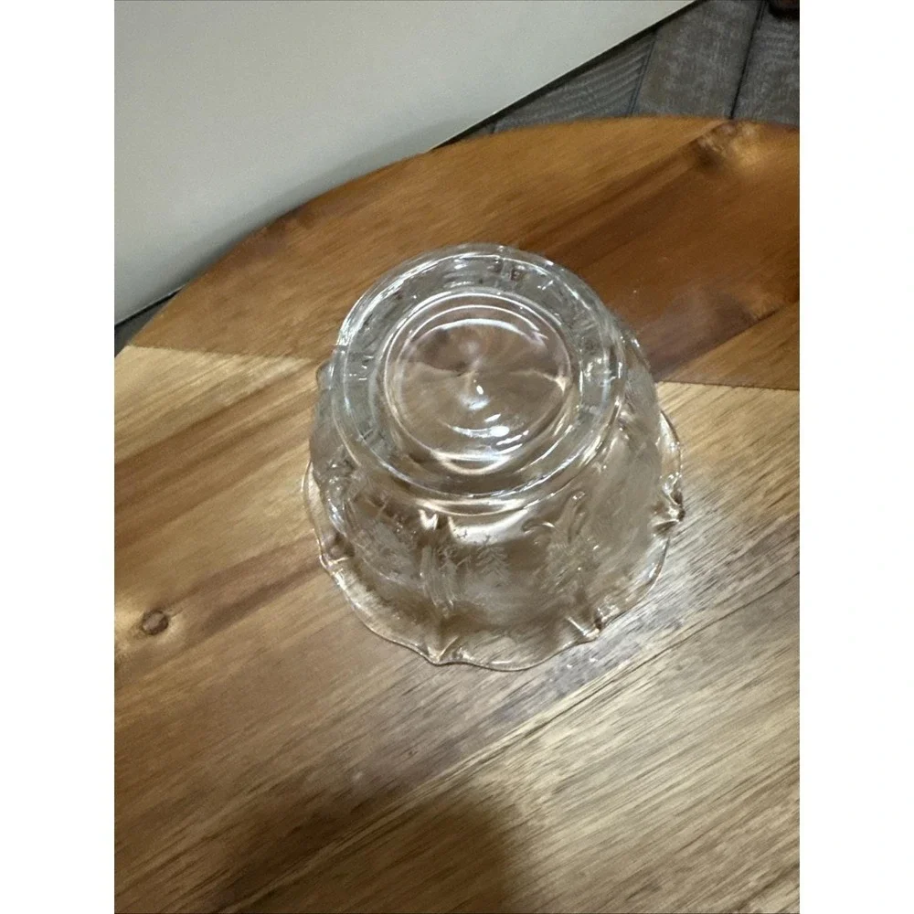 Vintage Etched‎ Glass Creamer Sugar Bowl Set Floral Cottagecore 3 piece